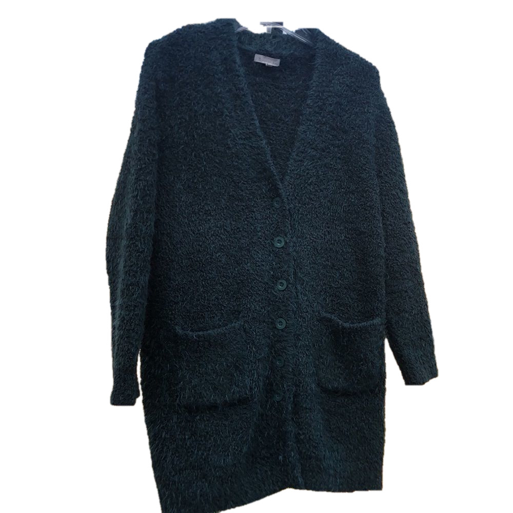 Skies are Blue Sz 0X Pit to Pit 24 1/2" Teal Green Blue Eyelash Cardigan Used - Picture 3 of 15